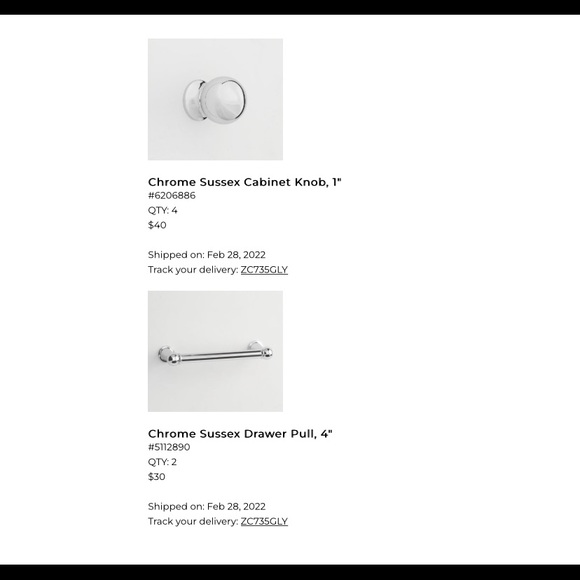 Hardware- 4 knobs and 2 pulls - Picture 1 of 3